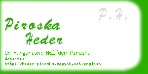 piroska heder business card